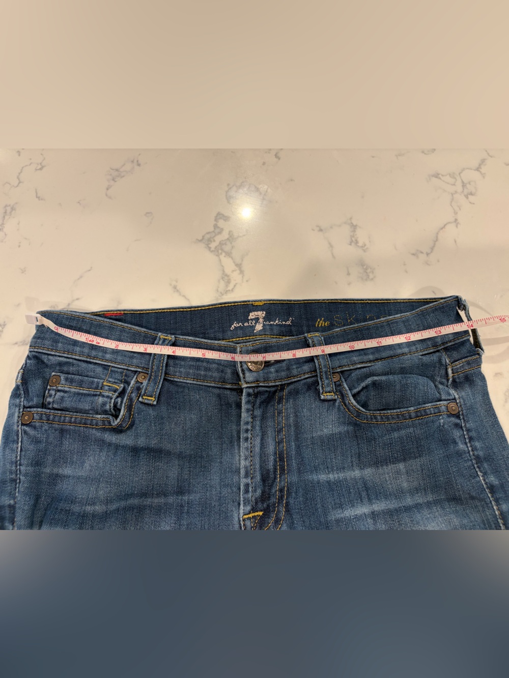 7 For All Mankind Women's Dark Blue Skinny Jeans - Picture 3 of 7